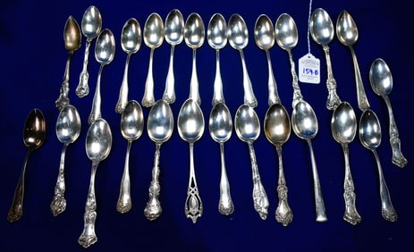 26 Various Sterling Silver Spoons - 534.95 GRAMS STERLING SILVER