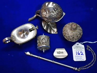 Lot of 6 Judaica Silver Pieces - 328 GRAMS SILVER