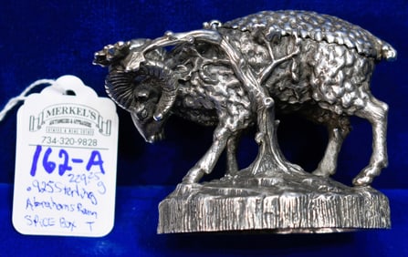 .925 Sterling Silver Ram Spice Box by Forgotten Judaica - 229.25 GRAMS