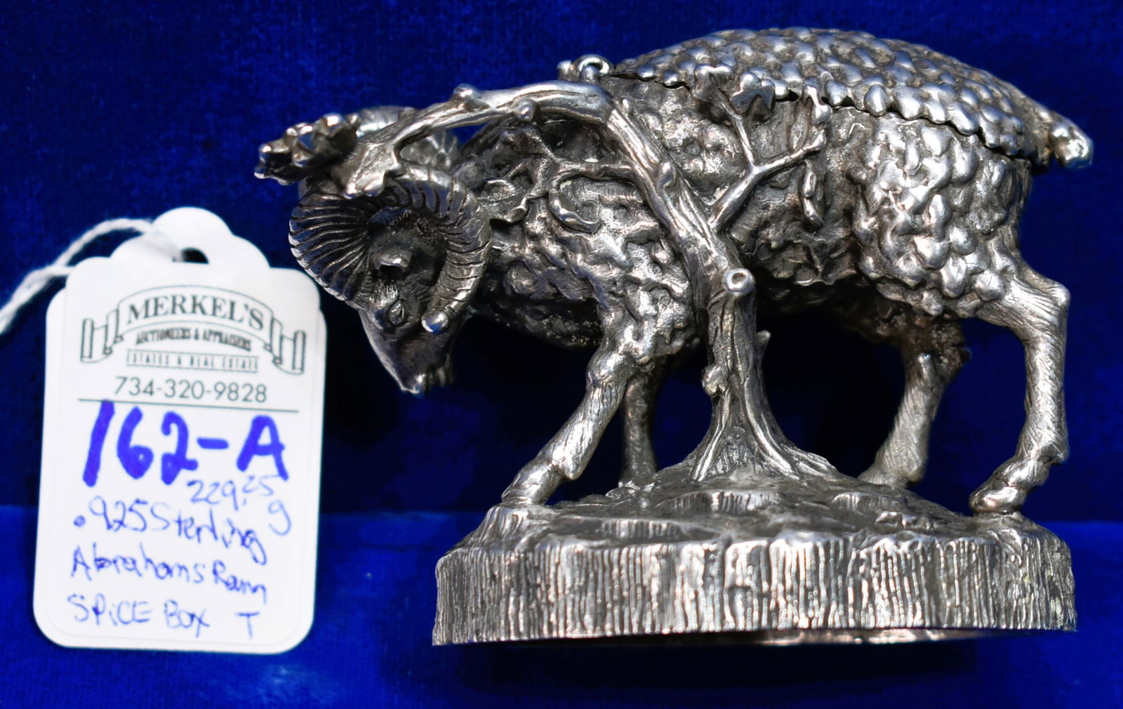 .925 Sterling Silver Ram Spice Box by Forgotten Judaica - 229.25 GRAMS (1 of 6)