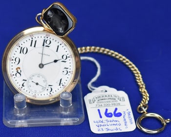 1913 Waltham Vanguard 23 Jewels Railroad Grade 5 Position Movement Gold Filled Pocket Watch 16-S
