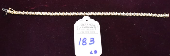 14K Yellow Gold 7' Diamond Tennis Bracelet