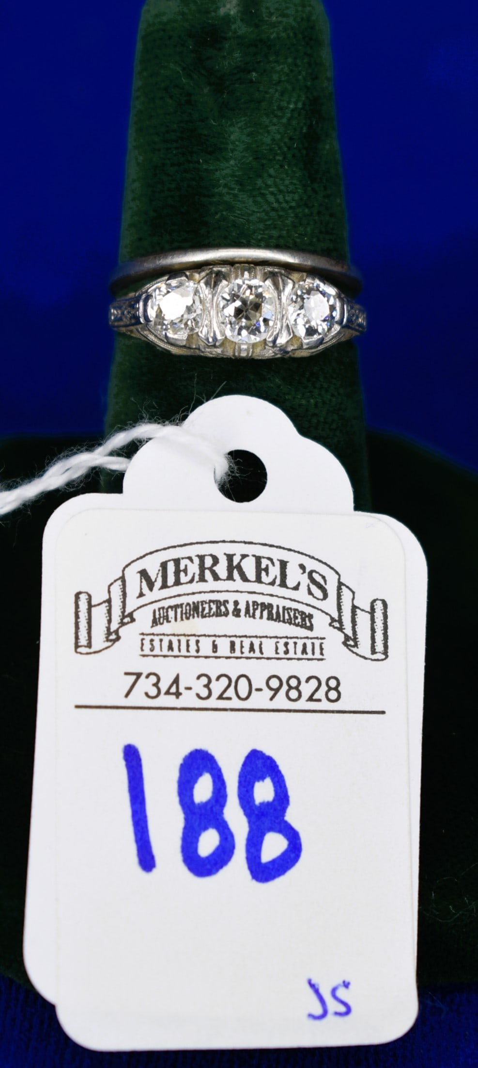 Old Cut Diamond and Platinum Wedding Ring Set (1 of 3)