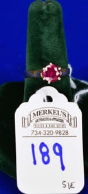 14K Yellow Gold 6 Prong Solitaire Ruby Ring