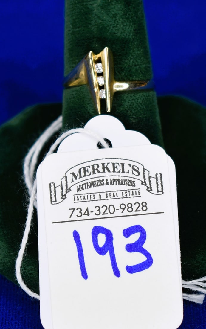 14K Yellow Gold Channel Set Diamond Chip Ring (1 of 3)