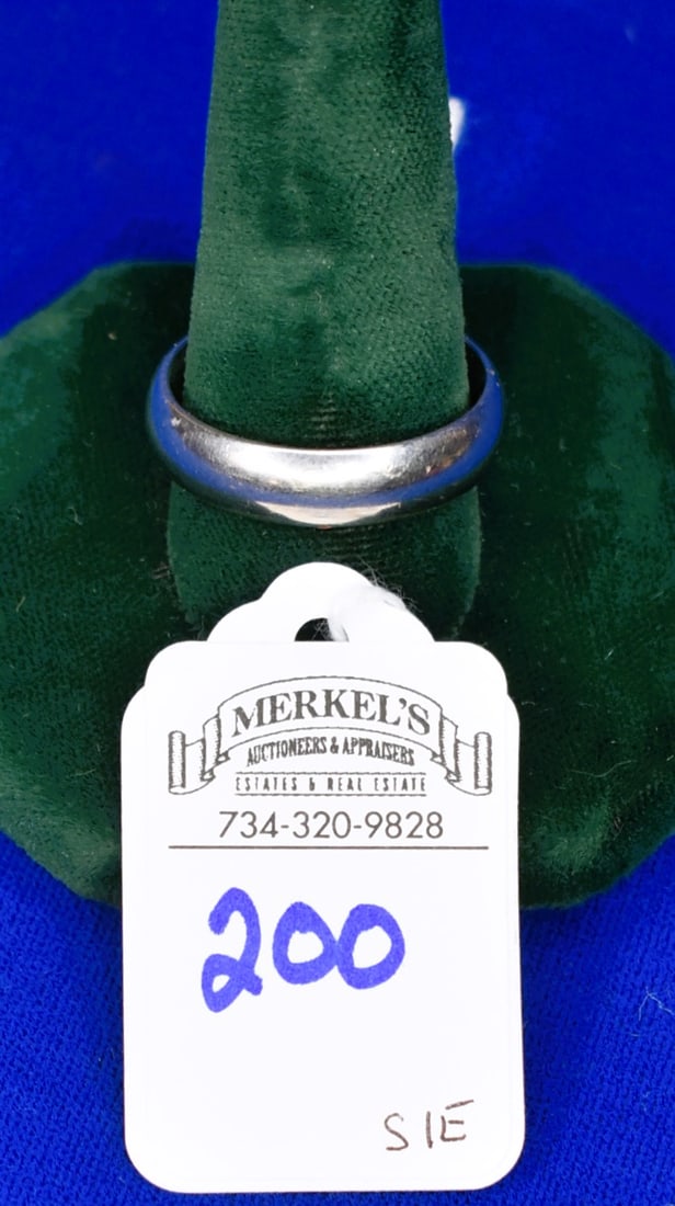 14K White Gold Men's Solid Band (1 of 2)