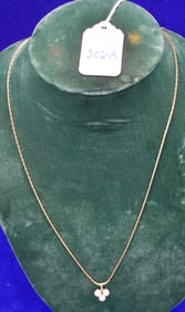 14K Yellow Gold Chain with Pearl Slider set in 14K Yellow Gold