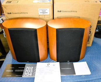 B&W Bowers & Wilkins SCM S Cherrywood On Wall Surround Speakers Pair