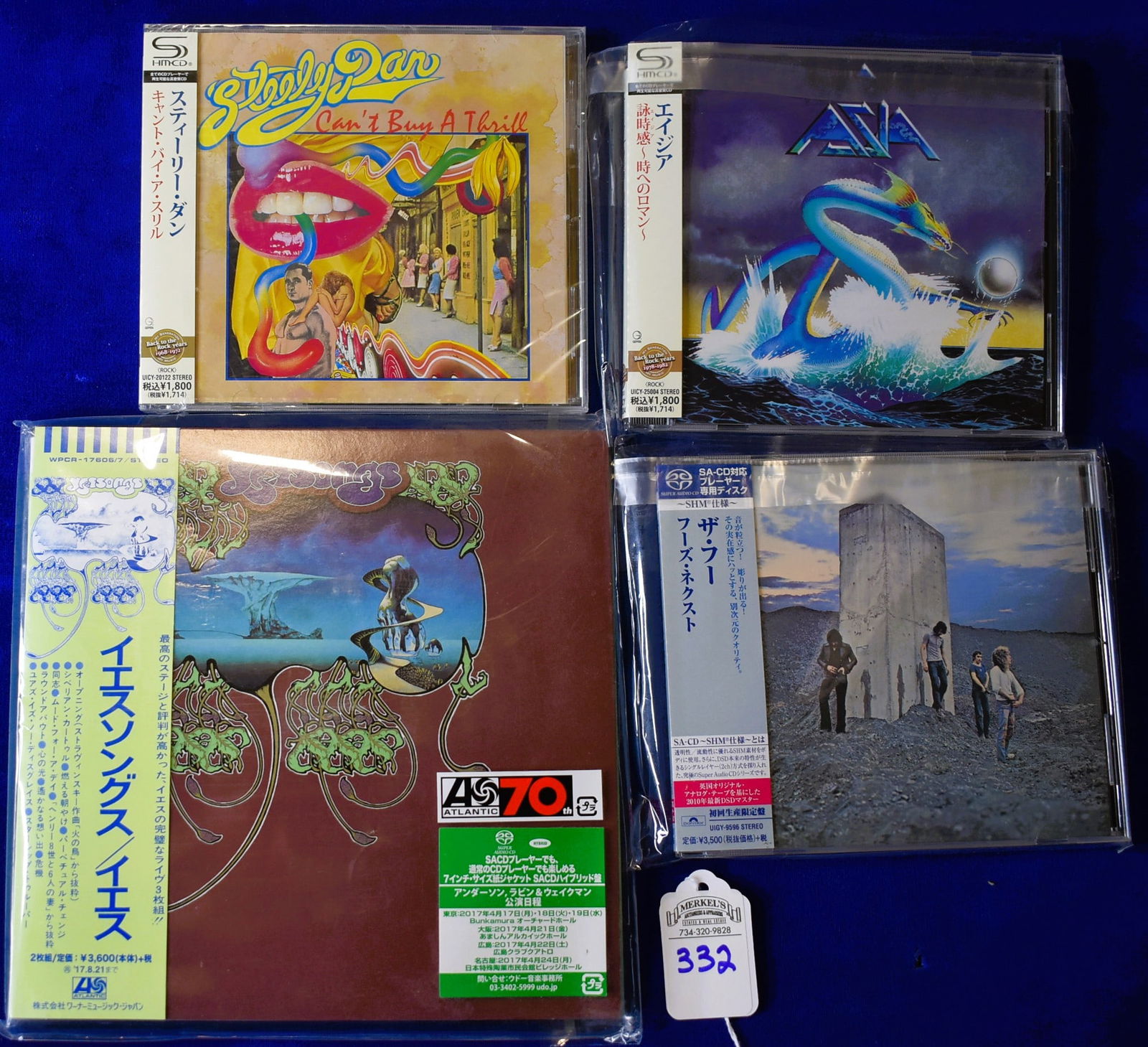 Lot of 4 Japanese Release Classic Rock CDs - Steely Dan, Asia, Who's Next & Yessongs (1 of 2)