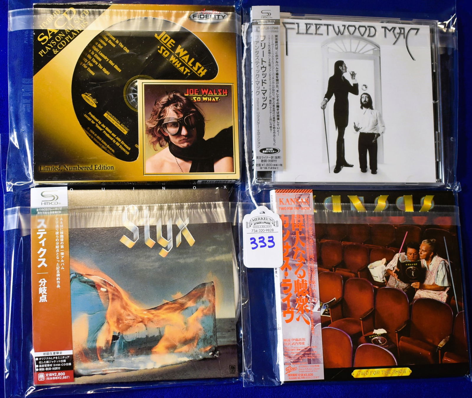 Lot of 4 CDs (3 Japanese Releases) Fleetwood Mac, Joe Walsh, Styx & Kansas (1 of 2)