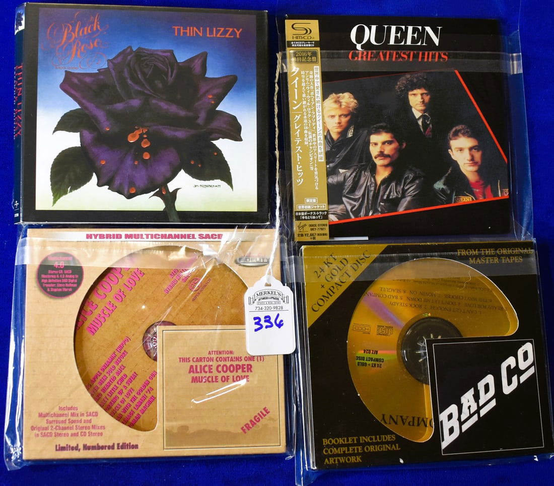 Lot of 4 Queen, Thin Lizzy, Alice Cooper & Bad Co CDs (1 of 2)
