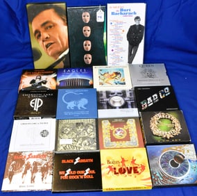 Lot of 19 Various CD Box Sets (Johnny Cash, Thin Lizzy, Black Sabbath, Queen, The Beatles, Emerson