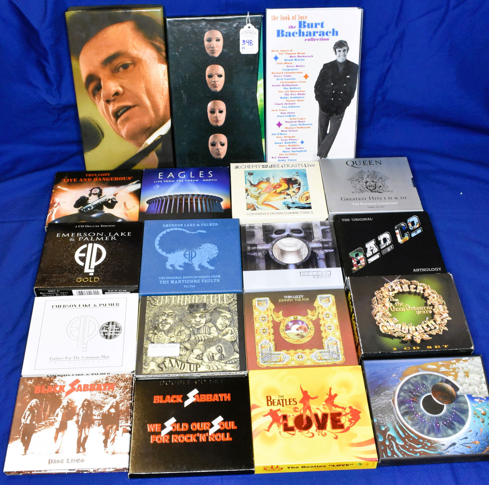 Lot of 19 Various CD Box Sets (Johnny Cash, Thin Lizzy, Black Sabbath, Queen, The Beatles, Emerson (1 of 2)