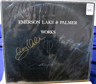 SIGNED Emerson Lake & Palmer 'Works' Volume 1 2XLP (W/ COA) Atlantic Records SD 2-7000 Vinyl