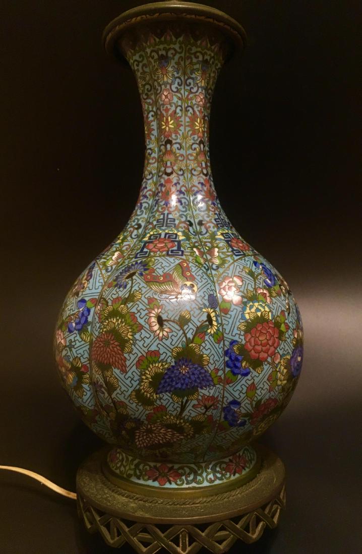 Qing chinese cloisonne lamp