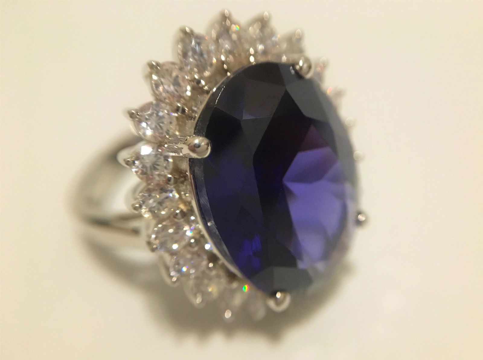 Sterling Silver | Oval Cut Tanzanite Crystal Halo (1 of 4)