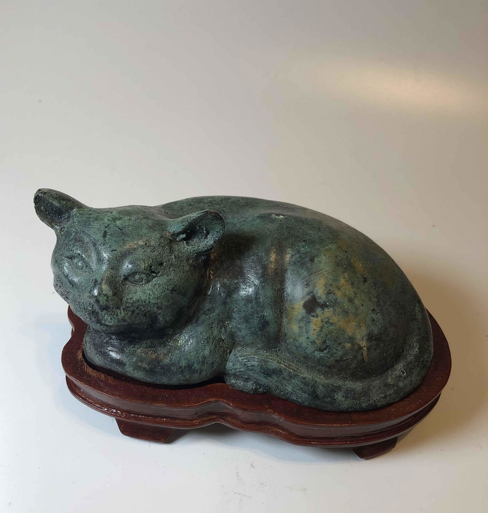 Chinese exportCast Bronze Cat Statue Sculpture Figurine (1 of 3)