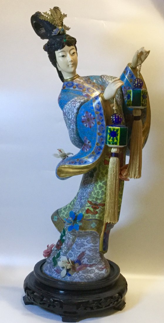 Super big Chinese Cloisonne jade Kwan Yin Figure 24” (1 of 6)