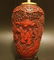 19th Chinese cinnabar carved vase lamp - 2