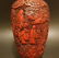 19th Chinese cinnabar carved vase lamp - 4