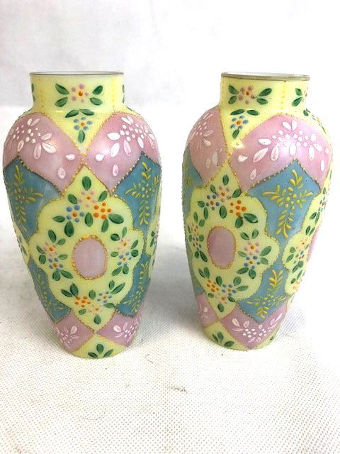 Pair Thomas webb vases: Pair Thomas webb vases 13 cm high
