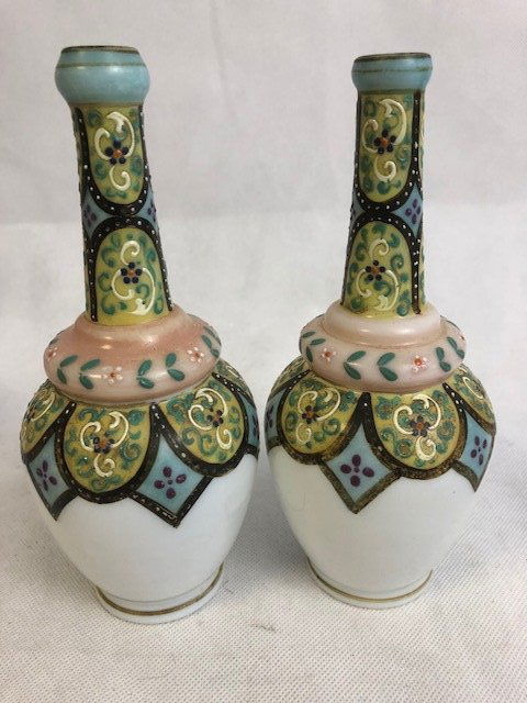 Pair Thomas webb vases: Pair Thomas webb vases 19 cm high