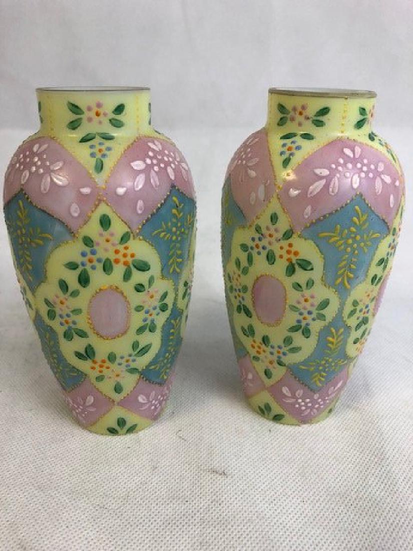 Pair Thomas webb vases: Pair Thomas webb vases 13 cm high