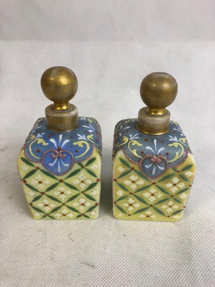 Pair Of Thomas Webb Bottles: Pair Thomas Webb Bottles 11 cm high