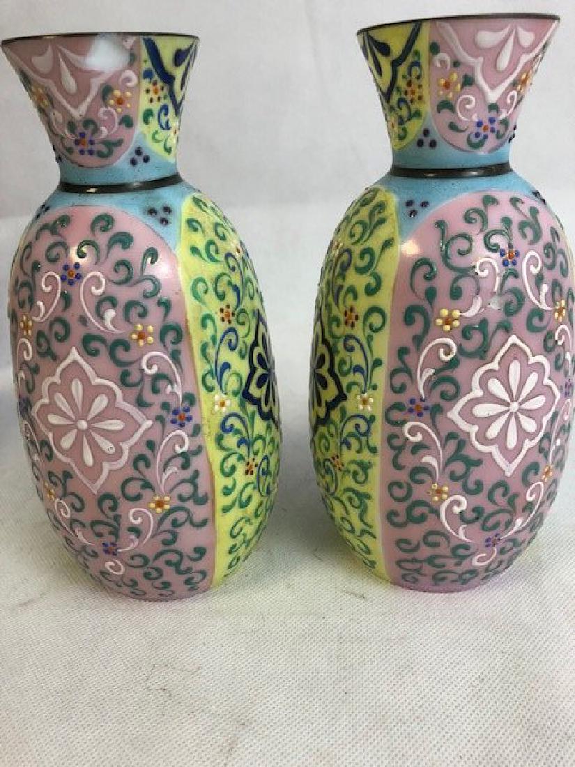 Pair Thomas webb vases: Pair Thomas webb vases 13 cm high