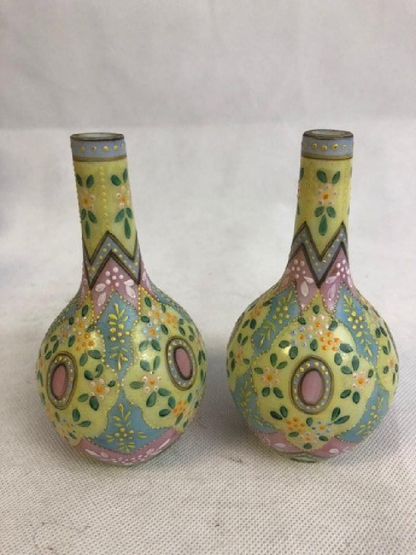 Pair Thomas Webb vases: Pair Thomas Webb vases 12 cm high