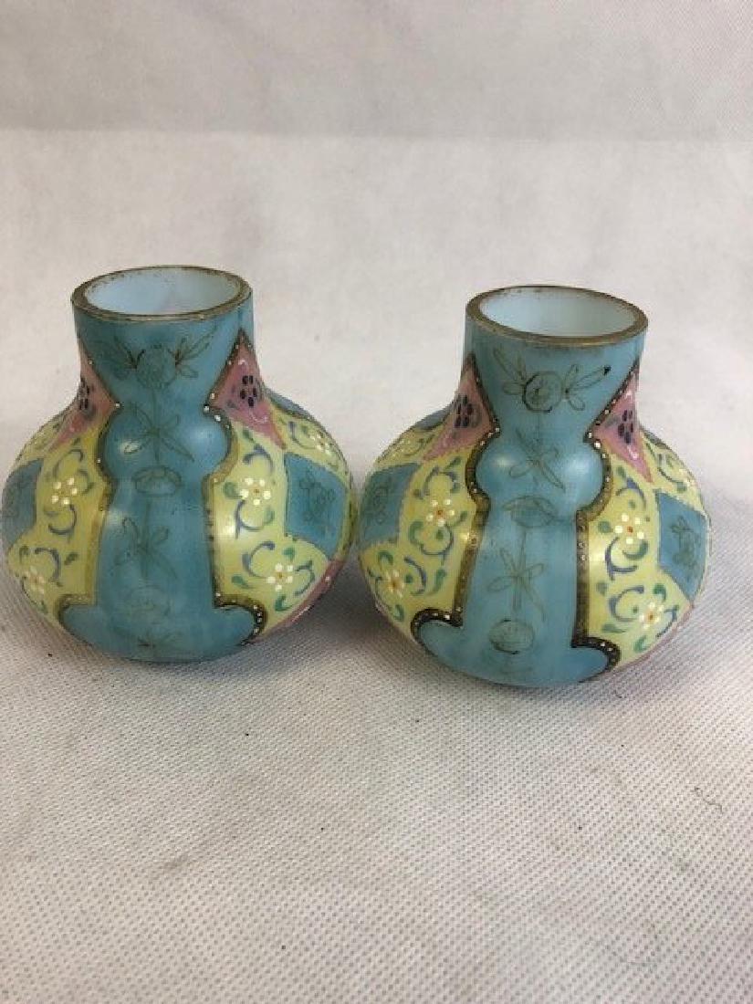 Pair Thomas Webb vases: Pair Thomas Webb vases 9 cm high