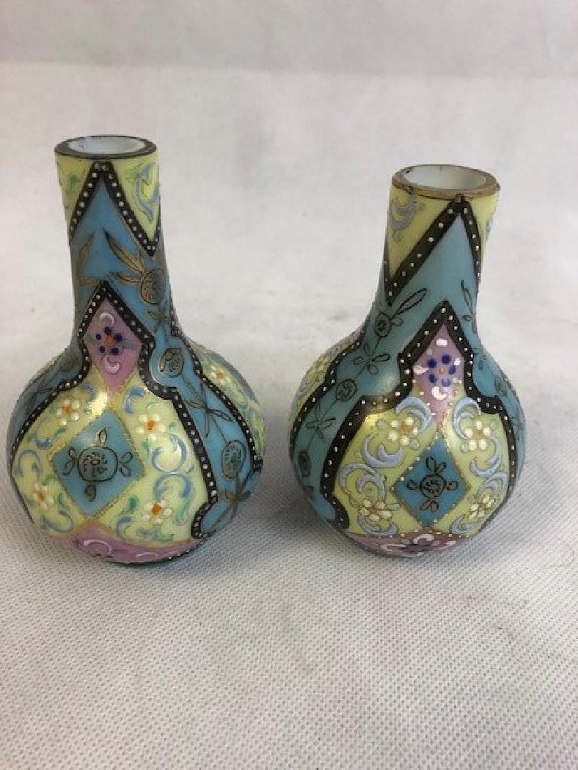Pair Thomas Webb vases: Pair Thomas Webb vases 11 cm high