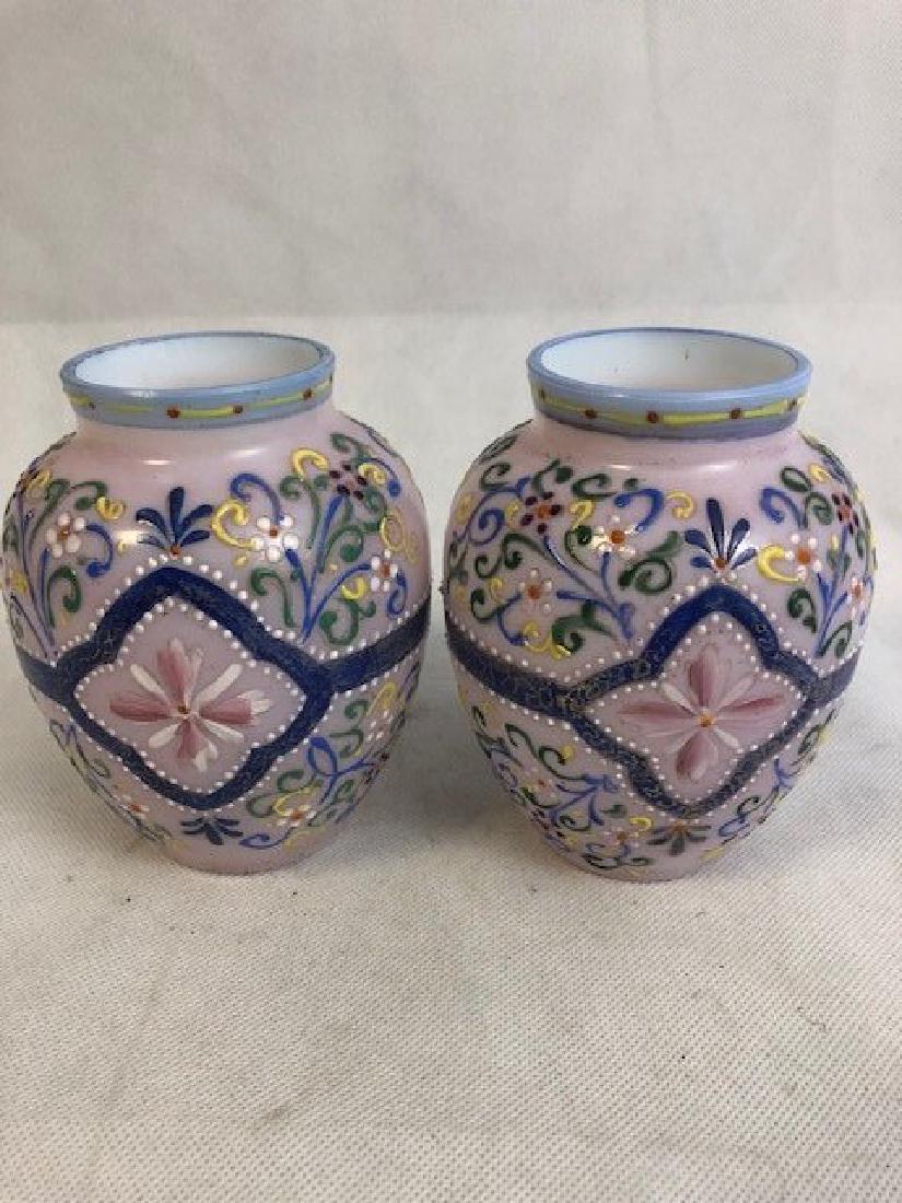 Pair Thomas Webb vases: Pair Thomas Webb vases 11 cm high