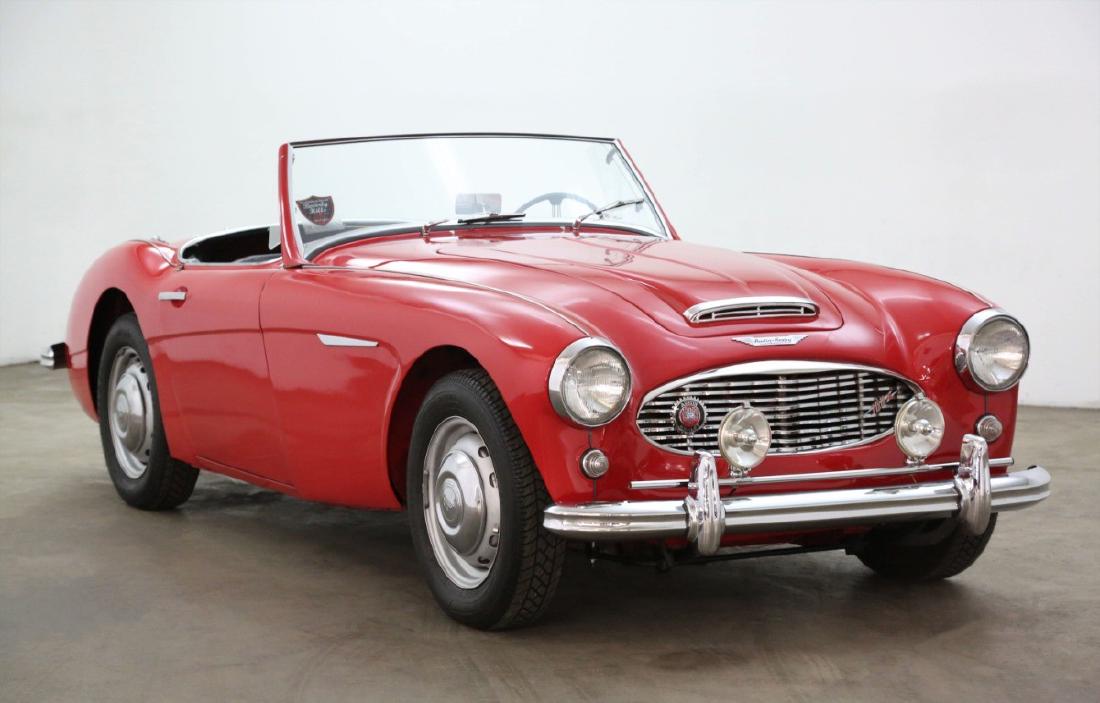 1959 Austin-Healey 100-6 BN6 2 Seater: This very clean 1959 Austin-Healey 100-6 BN6 2 Seater Convertible Sports Car is available in red with a combination of black with red piping. It comes equipped with a manual transmission, dual carbure