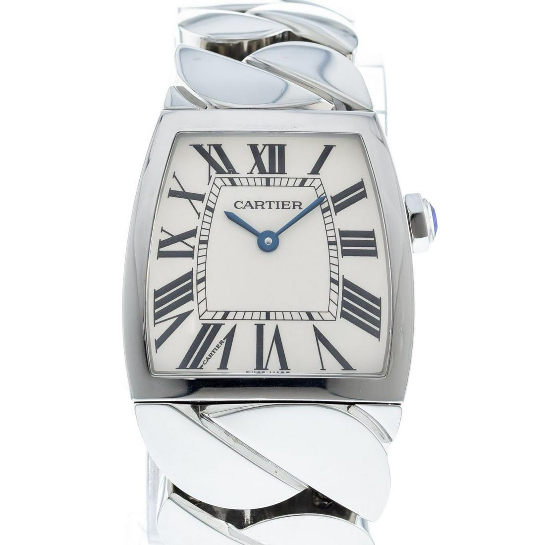 CARTIER LA DONA LARGE W6600221 WOMEN'S WATCH: Brand: Cartier Model: La Dona Case Size: 28mm Movement: Quartz Material: Stainless Steel Band Material: Stainless Steel Box: Yes Papers: Yes