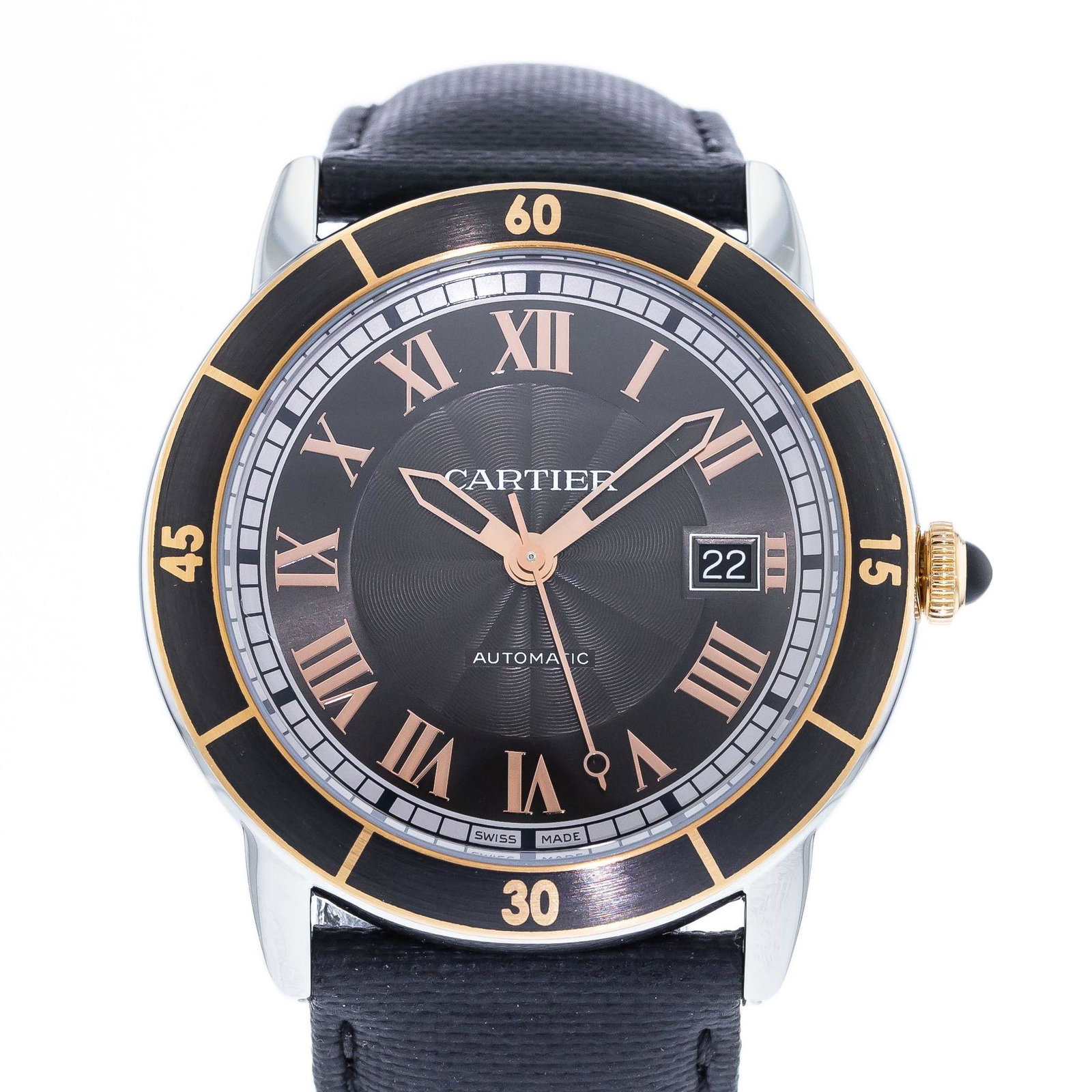 CARTIER RONDE CROISIERE W2RN0005 MEN'S WATCH: Brand: Cartier Model: Ronde Croisiere Case Size: 42mm Movement: Automatic Material: Stainless Steel Band Material: Leather Box/Papers: No Box/Papers