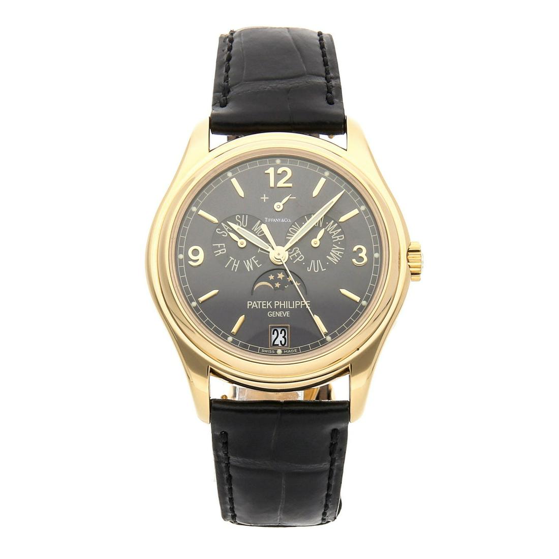 PATEK PHILIPPE COMPLICATIONS ANNUAL CALENDAR "TIFFANY &: Brand: Patek Philippe Model: COMPLICATIONS ANNUAL CALENDAR "TIFFANY & CO." 5146J-010 Case Size: 39mm Movement: Mechanical (Automatic) Complications: Power Reserve Indicator, Annual Calendar, Day and D
