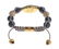 NIALAYA CZ MATTE ONYX GOLD 925 SILVER BRACELET - 2