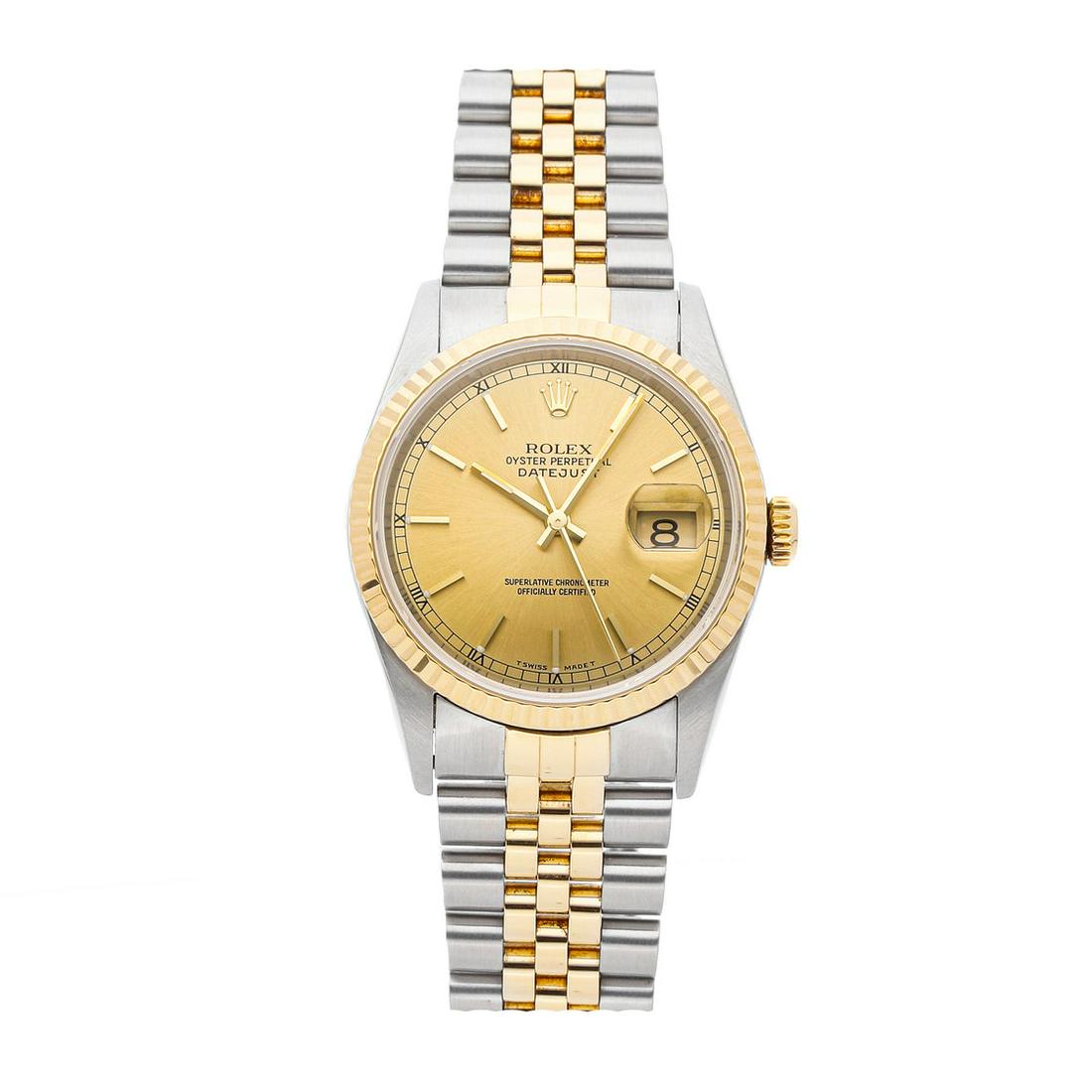 ROLEX DATEJUST 16233: Brand: Rolex Model: Datejust Case Size: 36mm Movement: Mechanical (Automatic) Complications: Date Material: Stainless Steel Band Material: Stainless Steel