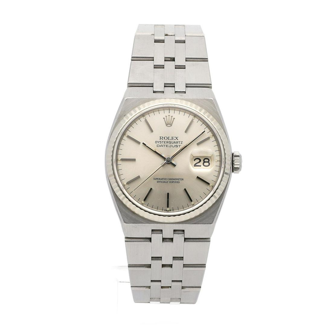 ROLEX OYSTERQUARTZ DATEJUST 17014: Brand: Rolex Model: Oysterquartz Datejust Case Size: 36mm Movement: Quartz (Battery) Complications: Date Material: Stainless Steel Band Material: Stainless Steel