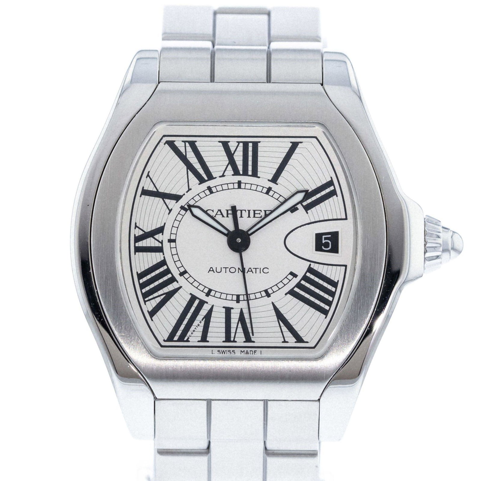 CARTIER ROADSTER W6206017 MEN'S WATCH: Brand: Cartier Model: Roadster Case Size: 46mm Movement: Automatic Material: Stainless Steel Band Material: Stainless Steel Box: No Papers: No