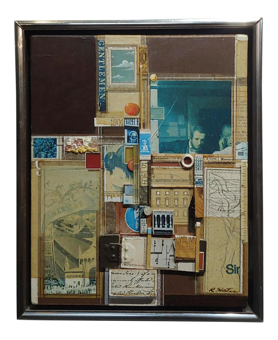 Roderick Slater -One to Nine - Mixed Media Collage: Name: Roderick Slater -One to Nine - Mixed Media Collage Painting Period: 1970s Place of Origin: North America Description: Roderick Slater -One to Nine - Mixed Media collage Painting Mix Media Collag