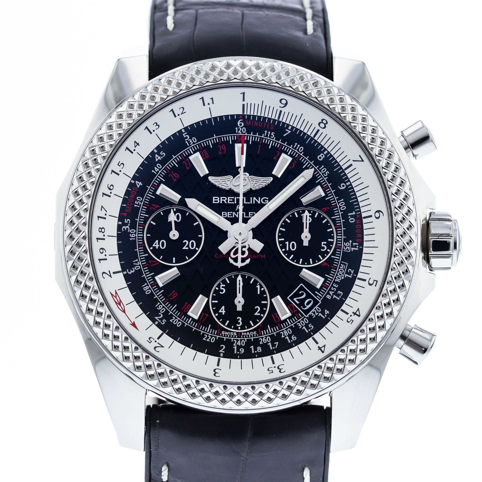 BREITLING BENTLEY B06: Brand: Breitling Model: Bentley B06 Case Size: 44mm Movement: Automatic Material: Stainless Steel Band Material: Leather, Rubber Box: Yes Papers: Yes
