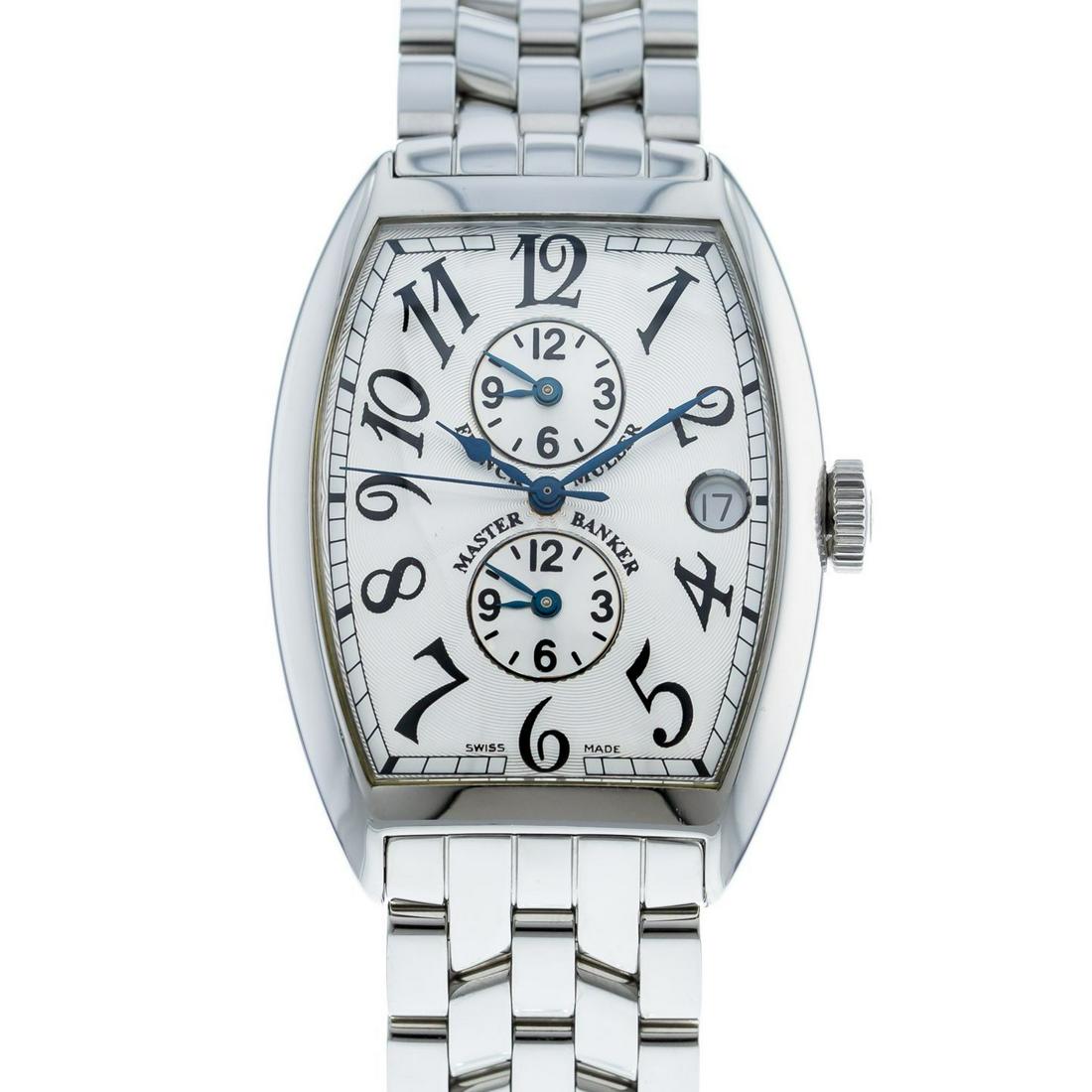 FRANCK MULLER MASTER BANKER: Brand: Franck Muller Model: Master Banker Case Size: 41mm Movement: Automatic Material: Stainless Steel Band Material: Stainless Steel Box: No Papers: No