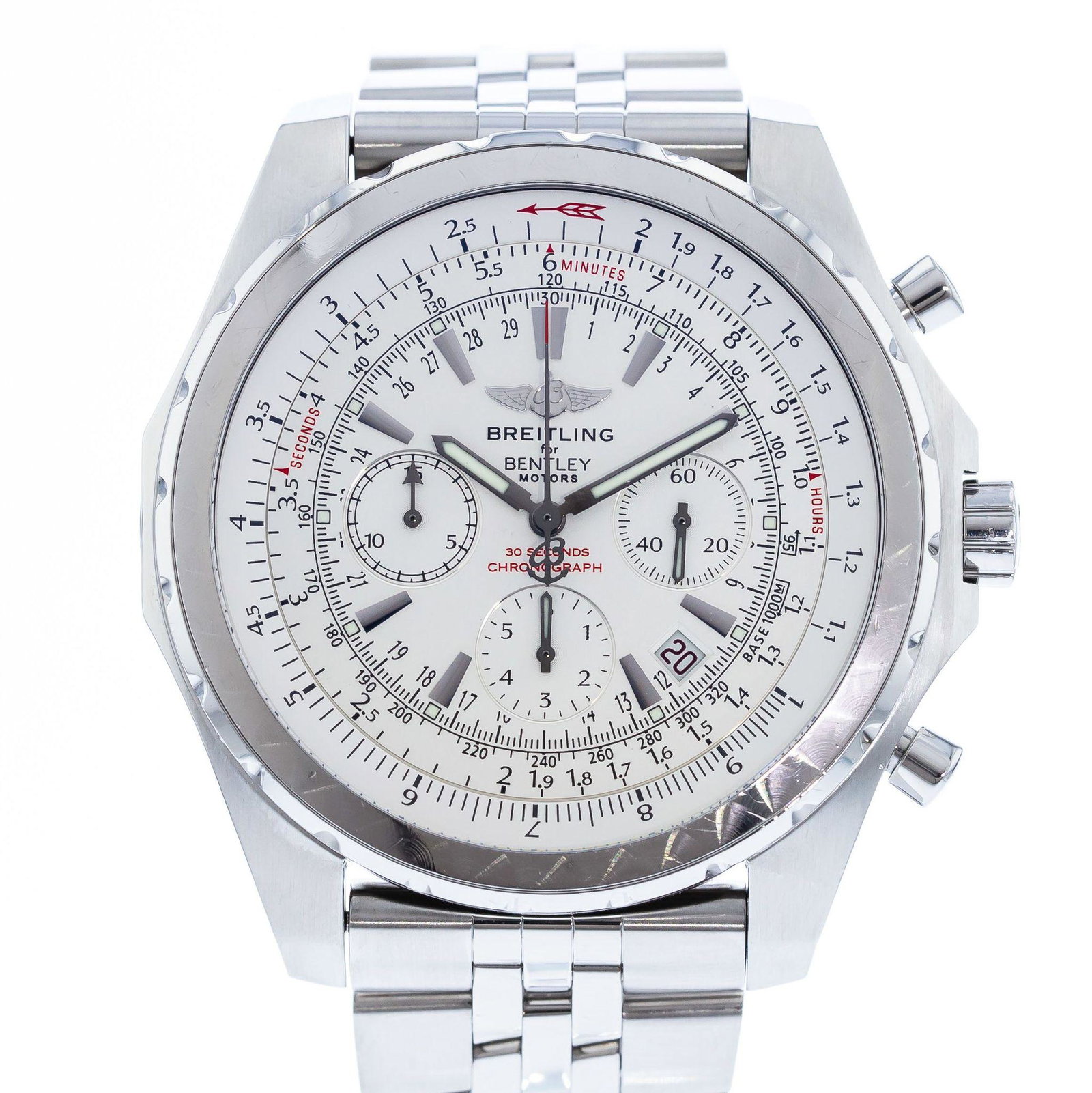 BREITLING BENTLEY MOTORS T: Brand: Breitling Model: Bentley Motors T Case Size: 49mm Movement: Automatic Material: Stainless Steel Band Material: Stainless Steel Box: No Papers: No