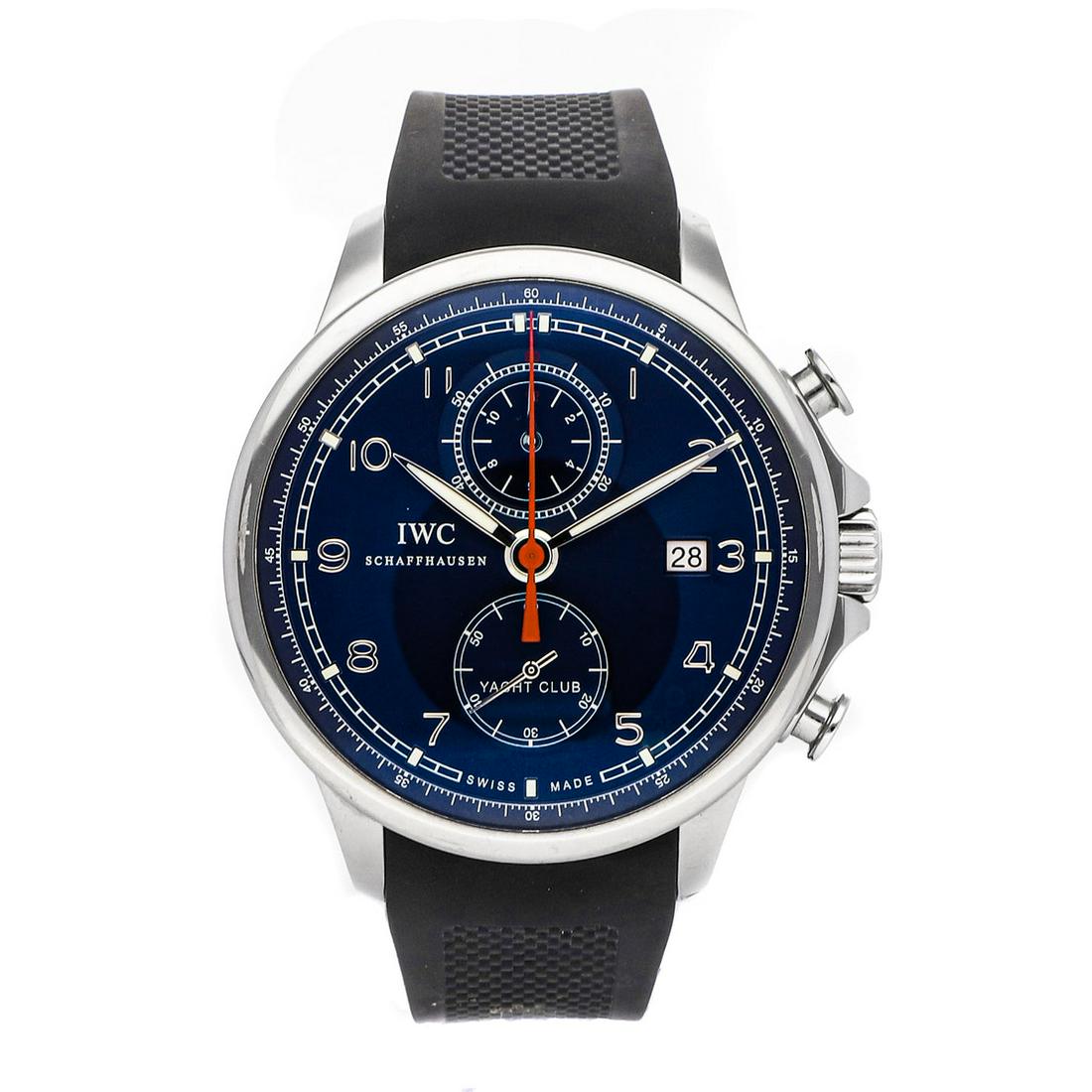 IWC PORTUGUESE YACHT CLUB LAUREUS SPORT FOR GOOD: Brand: IWC Model: Portuguese Yacht Club Laureus Sport For Good Foundation Limited Edition Case Size: 45mm Movement: Mechanical (Automatic) Complications: Date Flyback Chronograph Material: Stainless S