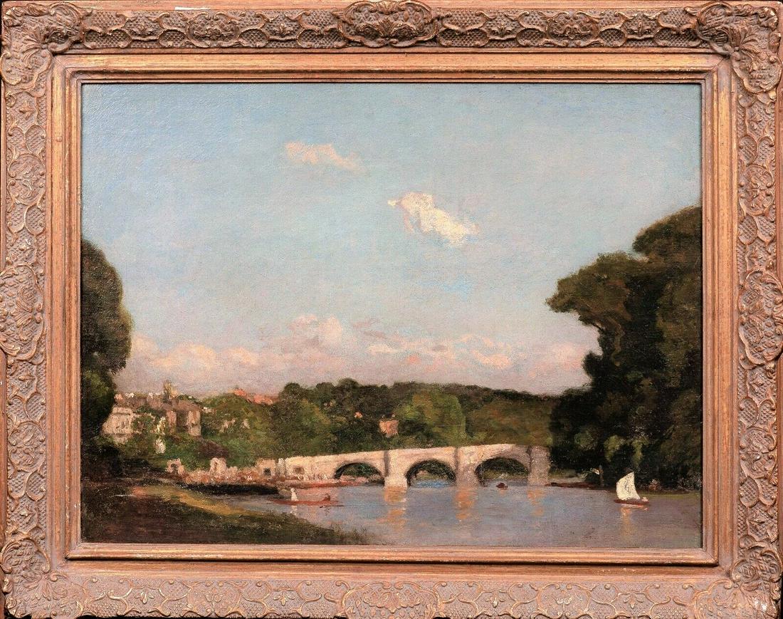 Sunbury Weir River Thames Landscape Edward SEAGO: Name: 20th Century Impressionist Sunbury Weir River Thames Landscape Edward SEAGO Year: 19th Century Size: 70cm x 55cm Medium: Oil Description: Sunbury Weir, River Thames, early 20th century circle of