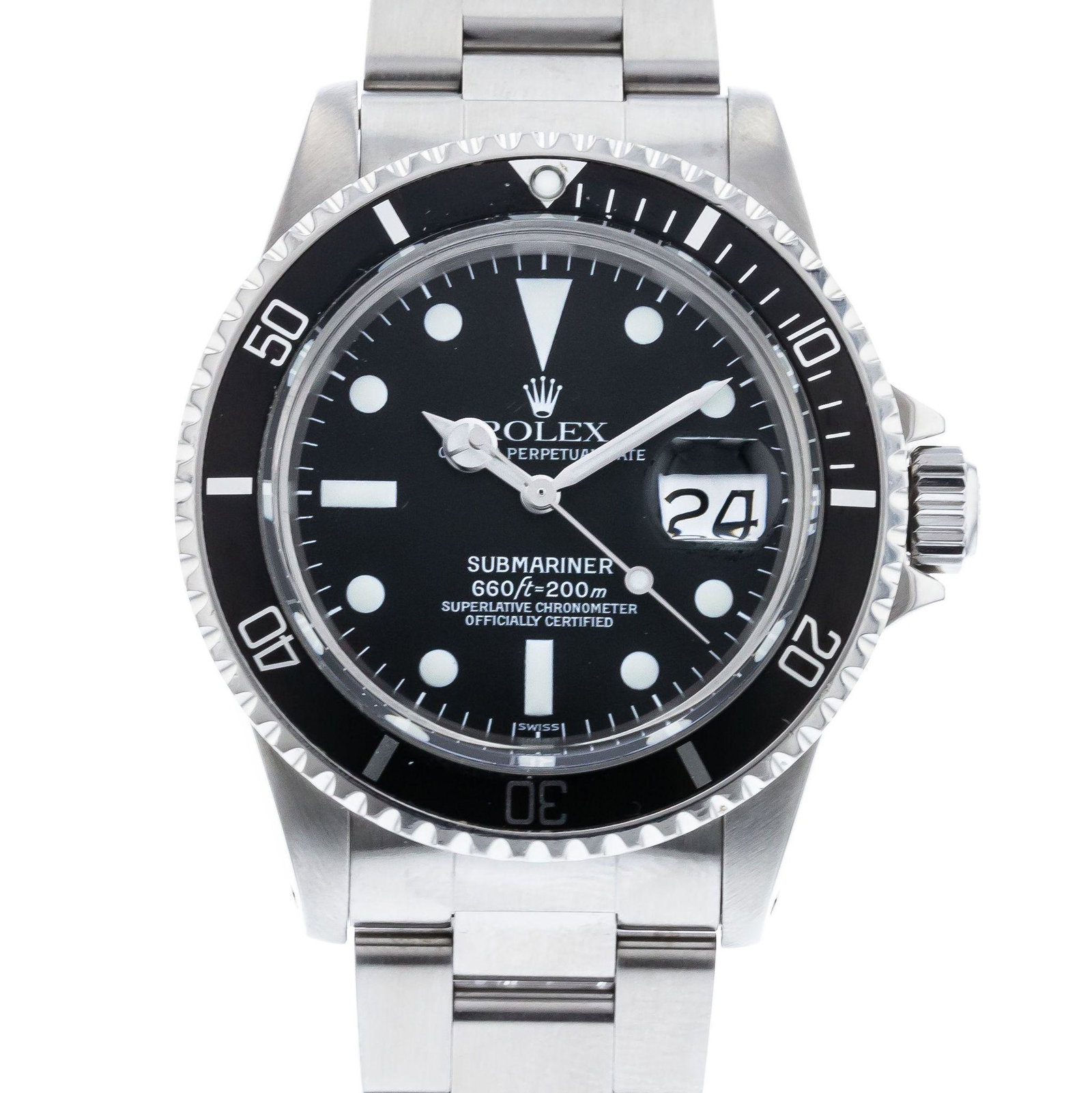 ROLEX SUBMARINER: Brand: Rolex Model: Submariner Case Size: 40mm Movement: Automatic Material: Stainless Steel Band Material: Stainless Steel Box: No Papers: No