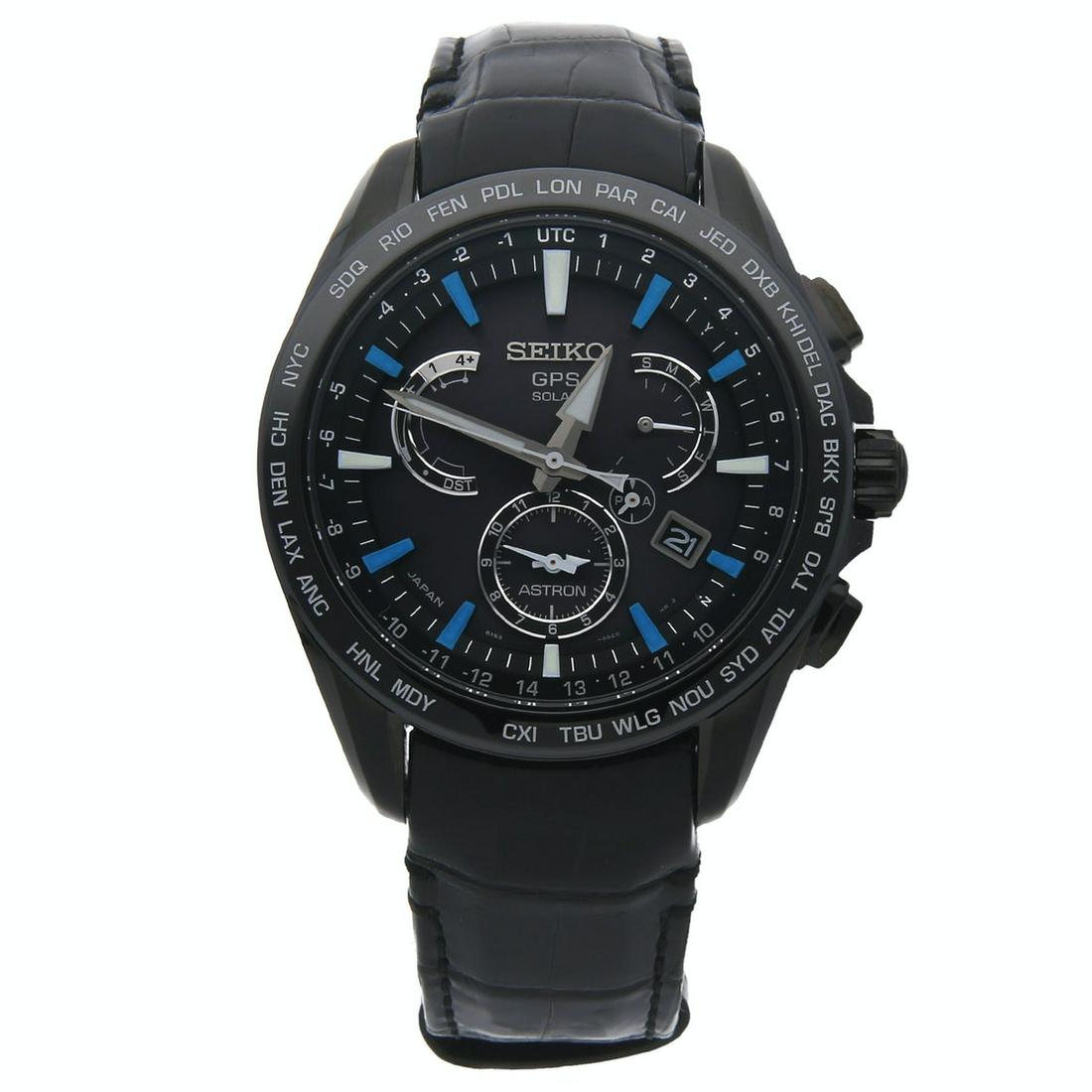 SEIKO ASTRON GPS SOLAR DUAL TIME LIMITED EDITION: Brand: Seiko Model: Astron GPS Solar Dual Time Limited Edition Case Size: 45mm Movement: Quartz (Battery) Complications: Chronograph Power Reserve Indicator Day and Date Day/Night Indicator Dual time 