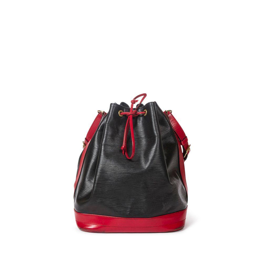 Louis Vuitton Shoulder Bag: Louis Vuitton Shoulder Bag Noe Bicolor Color: Black/Red Material: Calf Leather Straps/Handles: Red Leather Dimensions: 27x34x16cm